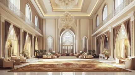 Fototapeta premium Opulent Grand Palace Interior: A Luxurious Architectural Masterpiece