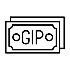 Gibraltar Pound Note Outline Style Icon