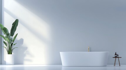 Minimalist Modern Bathroom Design With Freestanding Tub