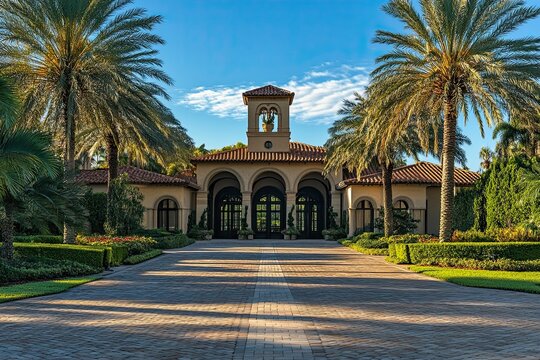 Luxurious Florida Clubhouse Entrance