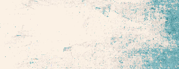 Vintage grunge background with textured teal and white colors. Teal and white create a distressed, artistic background style. Minimal grunge paper texture vector background