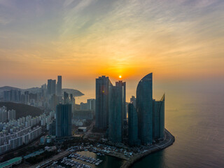 일출,요트,정박,바다,선착장,수영만,해운대마린시티,해운대구,부산