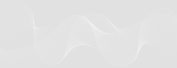 Abstract professional background, white wavy lines on light gray background. Professional background is smooth and minimal. White and gray color. Minimal abstract gradient wavy line vector background