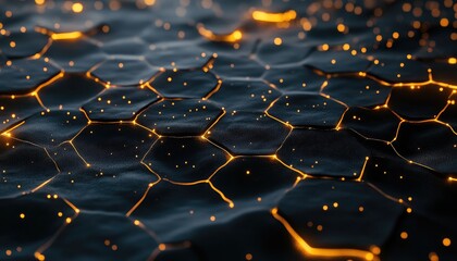 Fototapeta premium Glowing Hexagon Network Abstract