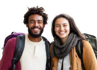 Backpacking Couple Ready for Adventure