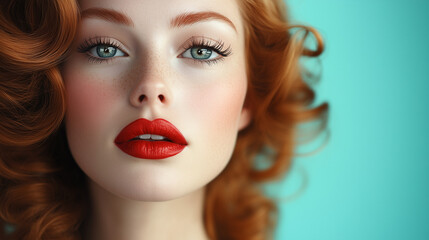 Fototapeta premium closeup portrait of a woman with red hair