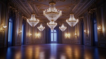 Obraz premium Grand Ballroom: Opulence and Elegance in Architectural Design