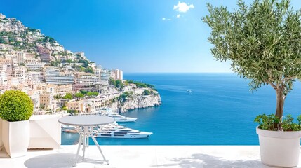 Fototapeta premium Coastal Town Seascape with Ocean View
