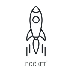 Rocket Icon Vector Illustration Line Style