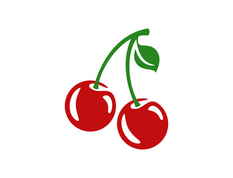 cherry logo icon isolated on white background