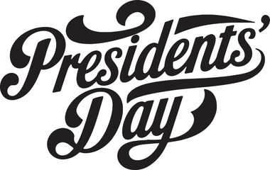 Festive Typography Design Celebrating Presidents Day