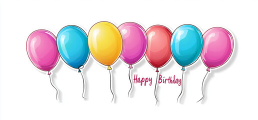 Happy Birthday Banner with Balloons
