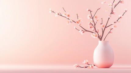 Chinese New Year, cherry blossoms blooming with copy space, symbolizing a bloom of romantic luck: embracing beautiful love.