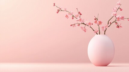 Chinese New Year, cherry blossoms blooming with copy space, symbolizing a bloom of romantic luck: embracing beautiful love.