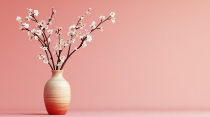 Chinese New Year, cherry blossoms blooming with copy space, symbolizing a bloom of romantic luck: embracing beautiful love.