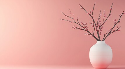 Chinese New Year, cherry blossoms blooming with copy space, symbolizing a bloom of romantic luck: embracing beautiful love.