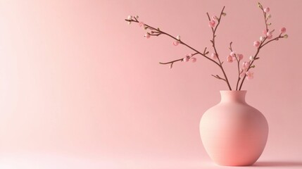 Chinese New Year, cherry blossoms blooming with copy space, symbolizing a bloom of romantic luck: embracing beautiful love.