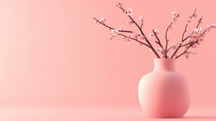 Chinese New Year, cherry blossoms blooming with copy space, symbolizing a bloom of romantic luck: embracing beautiful love.