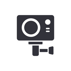 Action camera solid icons, minimalist vector illustration ,simple transparent graphic element .Isolated on white background