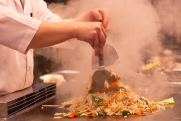 Japanese cuisine, Teppanyaki for dinner. Shatin, Hong Kong