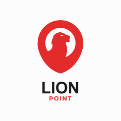 Obraz premium lion point simple logo in negative space