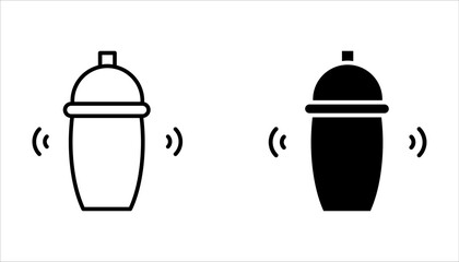 shaker icon set, shake the bottle well on white background