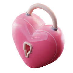 Obraz premium 3D Illustration Heart Padlock