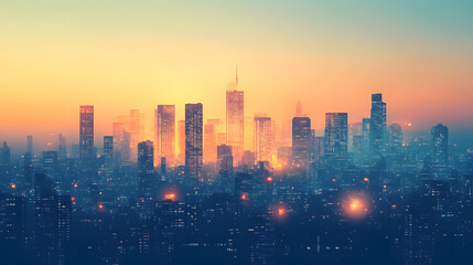 Fototapeta premium city top from far