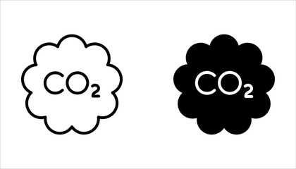 co2 reduction icons set. Reduce co2 gas icon set. Carbon reduction sign on white background