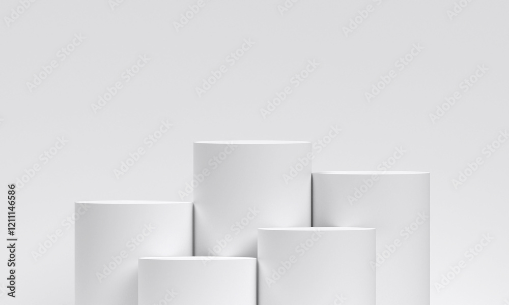 Canvas Prints white product display podium in studio room, for display presentation