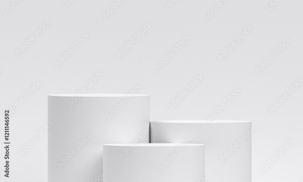 Canvas Prints white product display podium in studio room, for display presentation