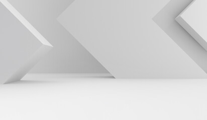 Architecture background geometric arched interior 3d render