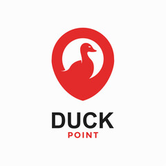 Obraz premium duck point simple logo in negative space