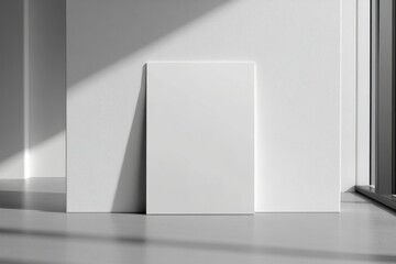 Fototapeta premium Minimalist White Canvas in Modern Bright Interior Setting