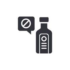 Drunk addiction solid icons, minimalist vector illustration ,simple transparent graphic element .Isolated on white background
