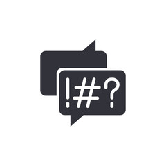 Bad word addiction solid icons, minimalist vector illustration ,simple transparent graphic element .Isolated on white background