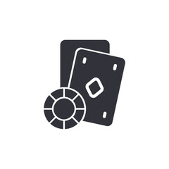 Gambling addiction solid icons, minimalist vector illustration ,simple transparent graphic element .Isolated on white background