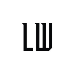 LW monogram logo design letter text name symbol monochrome logotype alphabet character simple logo