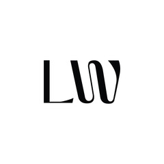 LW monogram logo design letter text name symbol monochrome logotype alphabet character simple logo