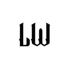 LW monogram logo design letter text name symbol monochrome logotype alphabet character simple logo