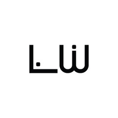 LW monogram logo design letter text name symbol monochrome logotype alphabet character simple logo