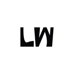 LW monogram logo design letter text name symbol monochrome logotype alphabet character simple logo