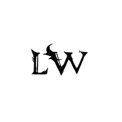 LW monogram logo design letter text name symbol monochrome logotype alphabet character simple logo