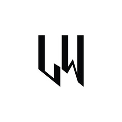 LW monogram logo design letter text name symbol monochrome logotype alphabet character simple logo