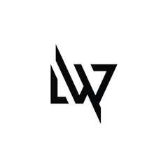 LW monogram logo design letter text name symbol monochrome logotype alphabet character simple logo