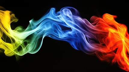 Colorful Smoke Swirls Abstract Design Artwork