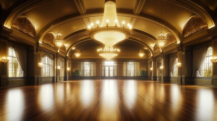 Fototapeta premium Grand Ballroom Interior Design: Opulent Elegance