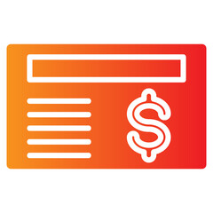 credit card vector single icon with a glyph gradient style