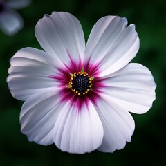 フヨウは夏に咲く花で白い花びらで中央は濃いピンク色です