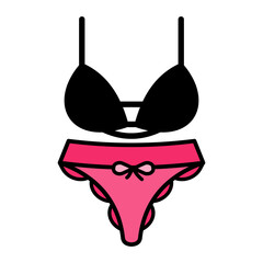 Underwear bra and panties icon vector design templates
